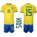 Brazílie Fabinho #15 Dětské Oblečení Domácí Dres MS 2022 Krátkým Rukávem (+ trenýrky)